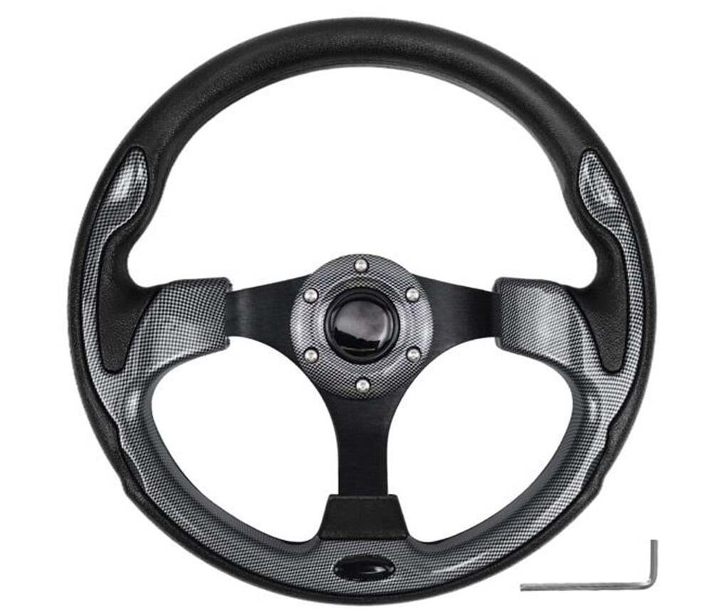 10L0L Carbon Fiber Golf Cart Steering Wheel 12.5" (1026)